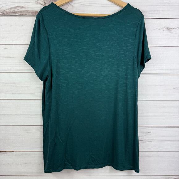 Rue‎ Juju Women's Teal Short Sleeve Twist Hem Blouse Size XL - Picture 5 of 7
